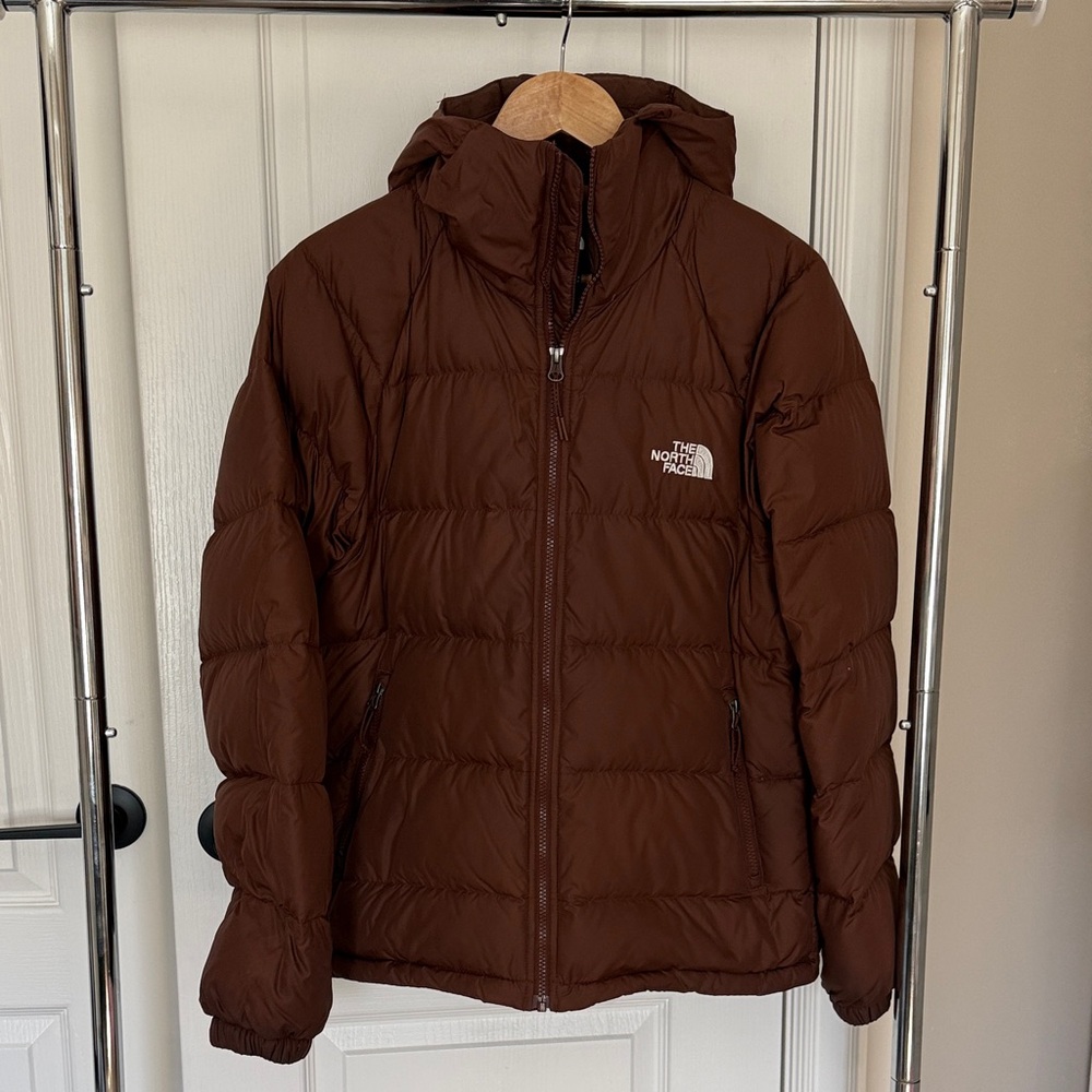 The North Face Chocolate Brown Hooded Puffer Jacket